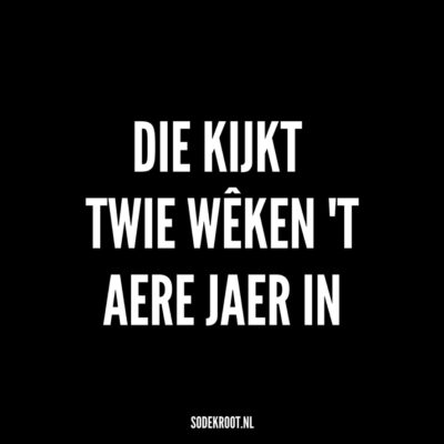 die kijkt twie weken t aere jaer in