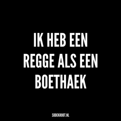ik heb een regge als een boethaek