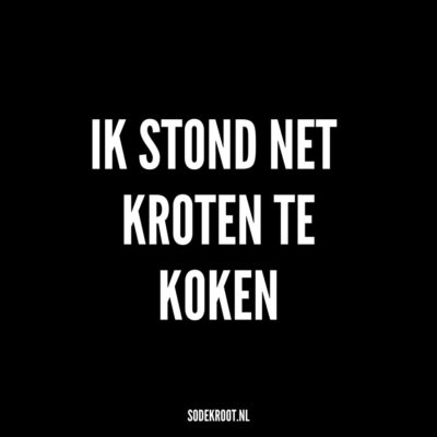 ik stond net kroten te koken