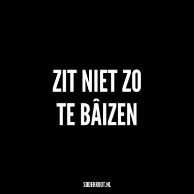 zit niet zo te baizen
