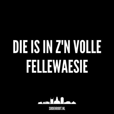 Die is in z’n volle fellewaesie